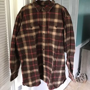 LL Bean Heavy Long Sleeve Plaid Shirt