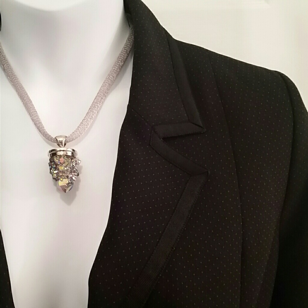 Black blazer with pink specks