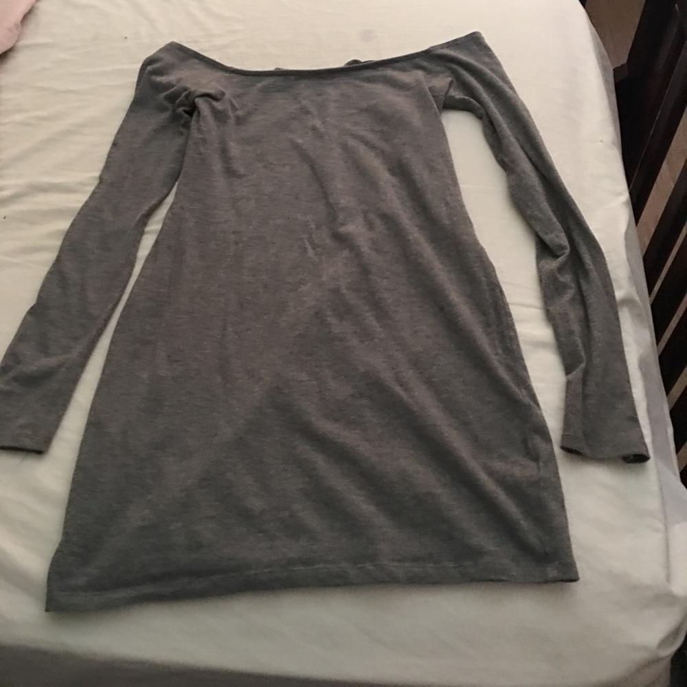Grey off the shoulder dress bodycon