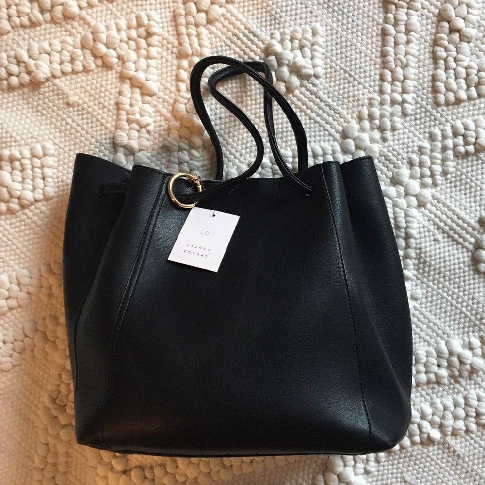 LAUREN CONRAD Black Bucket handbag. NWT