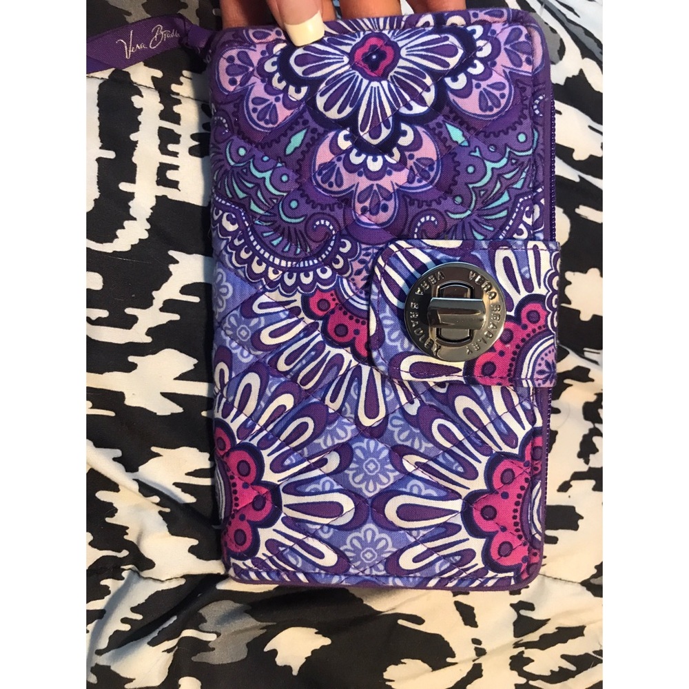 Vera Bradley Turnlock Lilac Tapestry wallet