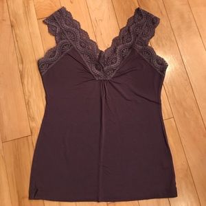 Purple Lace Trimmed Tank