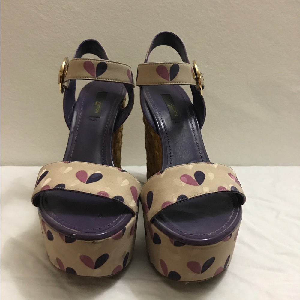 Louis Vuitton printed wedge sandals