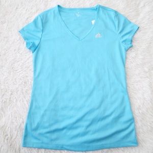 adidas climalite v neck running athletic top