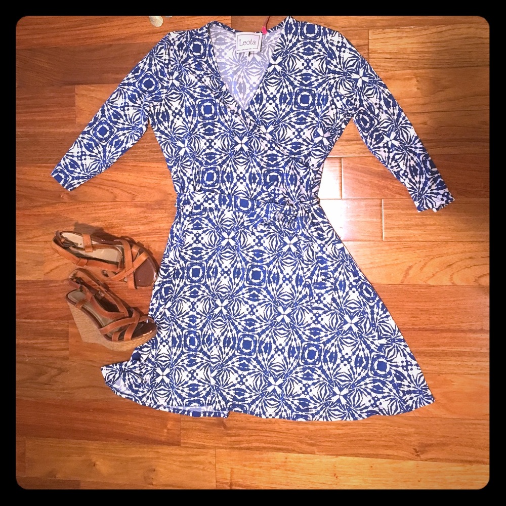 Leota faux wrap mini dress
