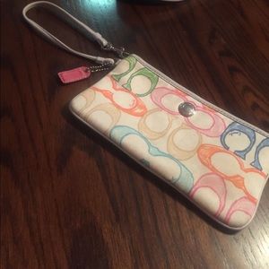 Rainbow Coach Wristlet
