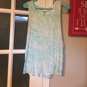 Blue Tie-Dye Pink Tank