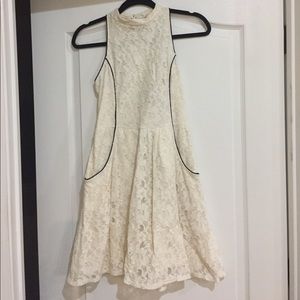 Cream and black dress