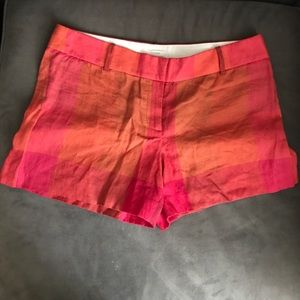 NWT J.Crew Plaid Linen Shorts!