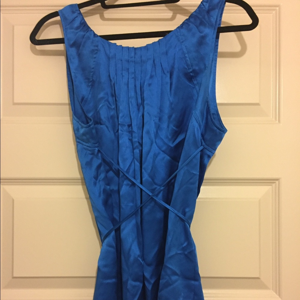 BCBG blue silk top