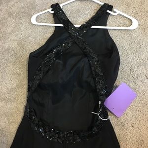 Long black evening gown/ prom dress