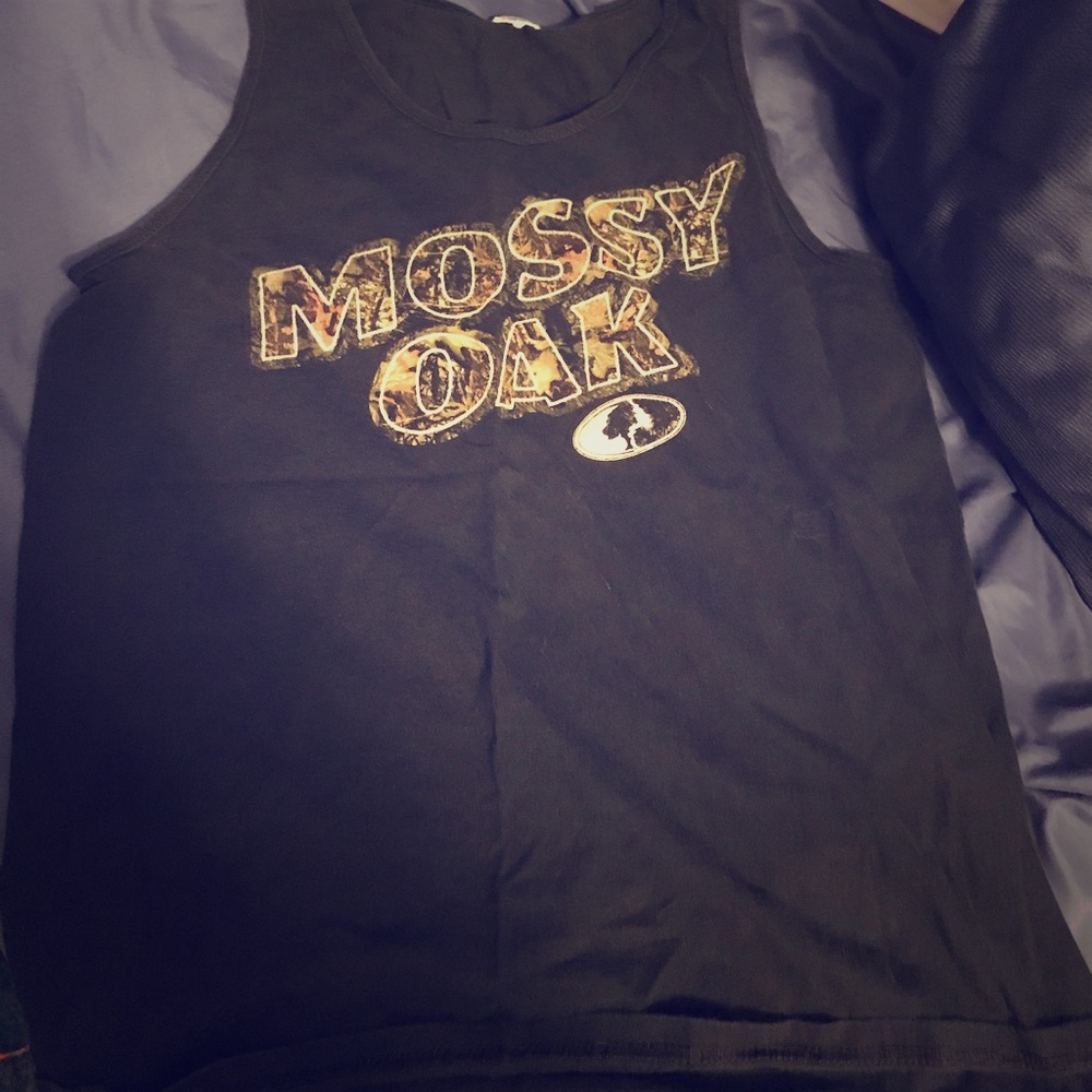 Black Mossy Oak Camouflage Style Tank Top