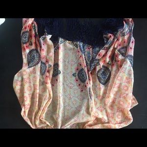 Vibrant cardigan with fringe