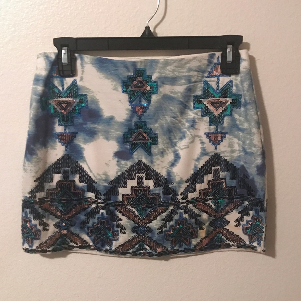 Express Tribal Mini Skirt