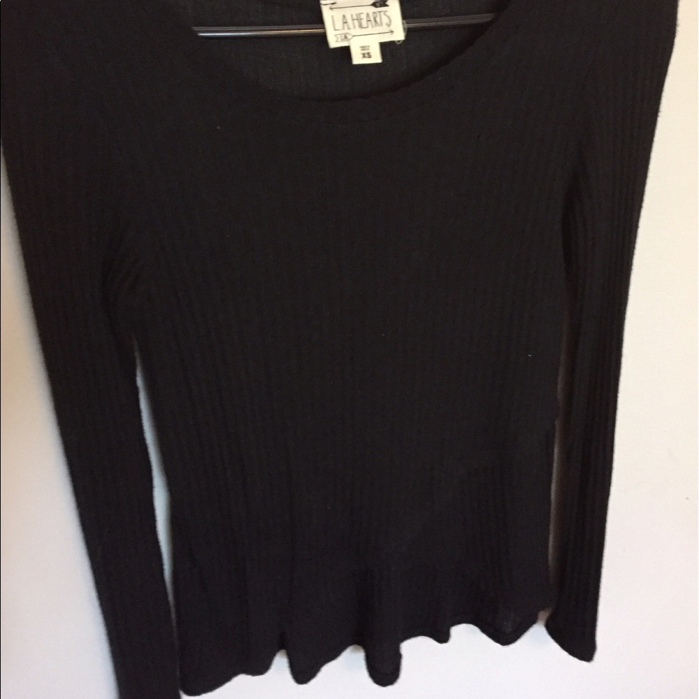 la hearts asymmetric knit top