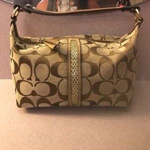 'Coach' mini top handle pouch bag