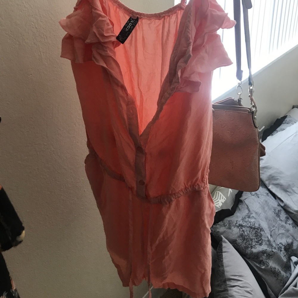 Peach Romper/Cover Up