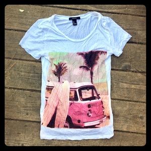 Forever 21 Summer palms/VW bus T-shirt (S)