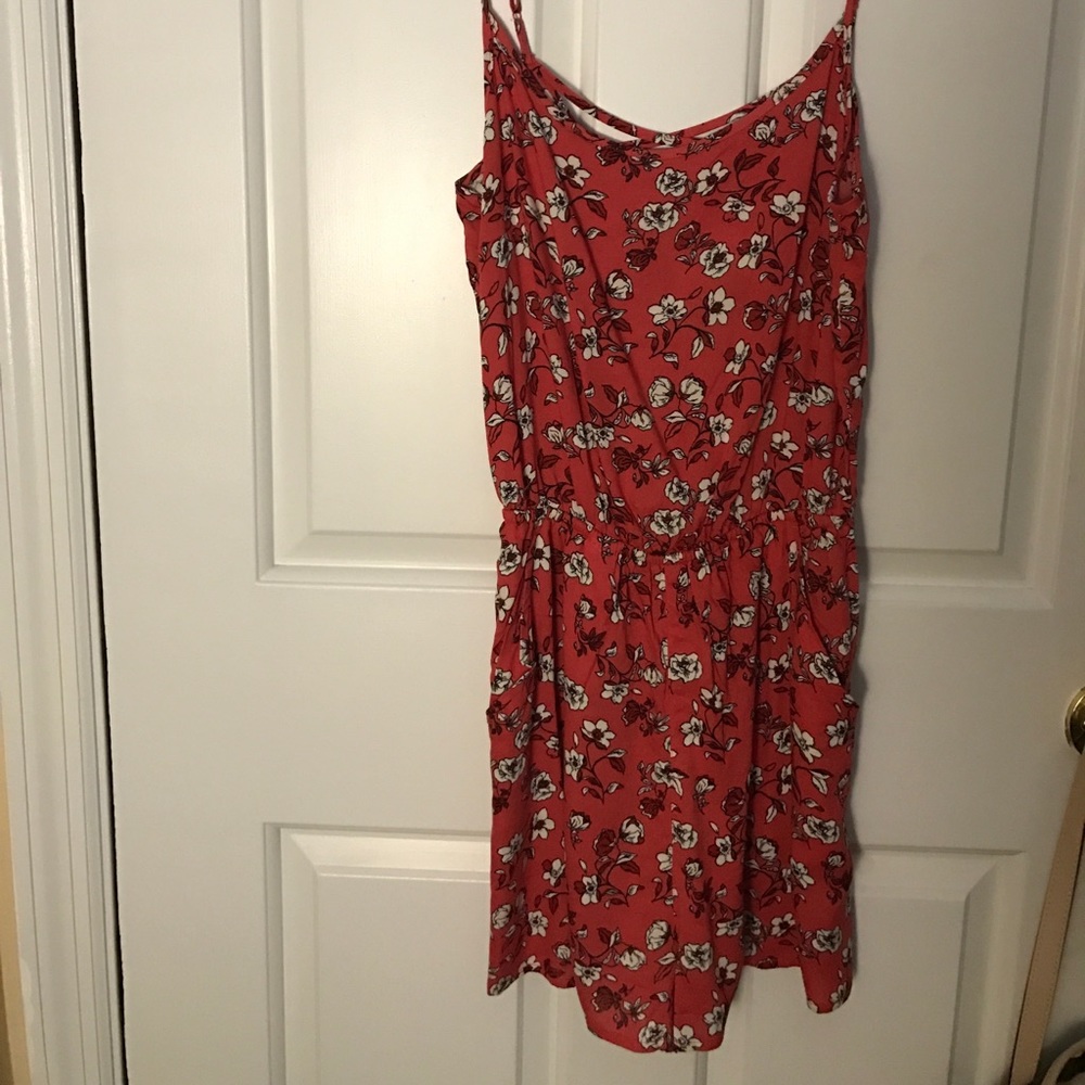 Pink floral romper