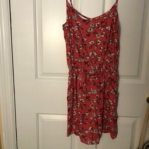 Pink floral romper