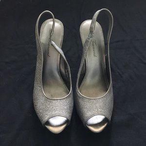 Silver glittery party shoes