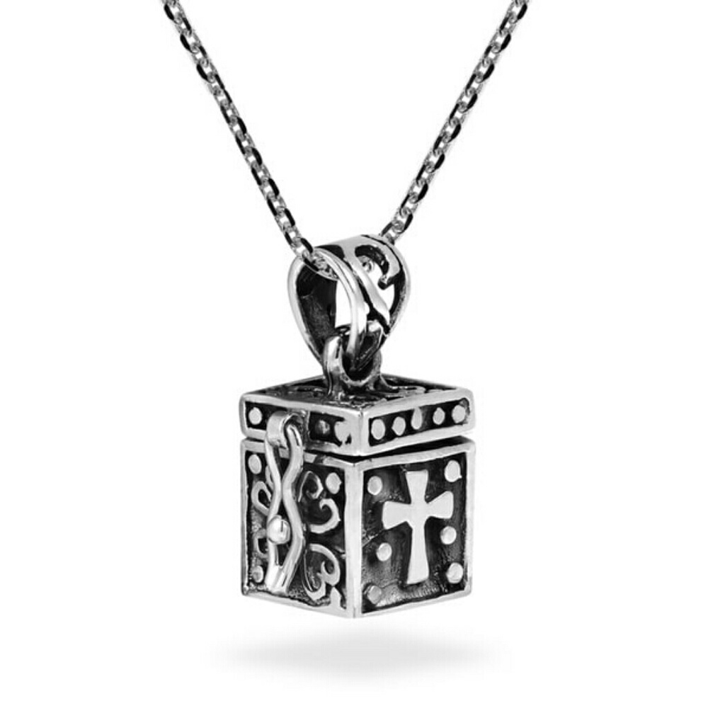 ❌SOLD❌Christian Prayer Box Locket Sterling Silver.
