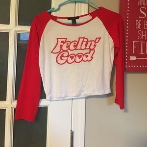 "Feelin' Good" Long Sleeve Crop Top