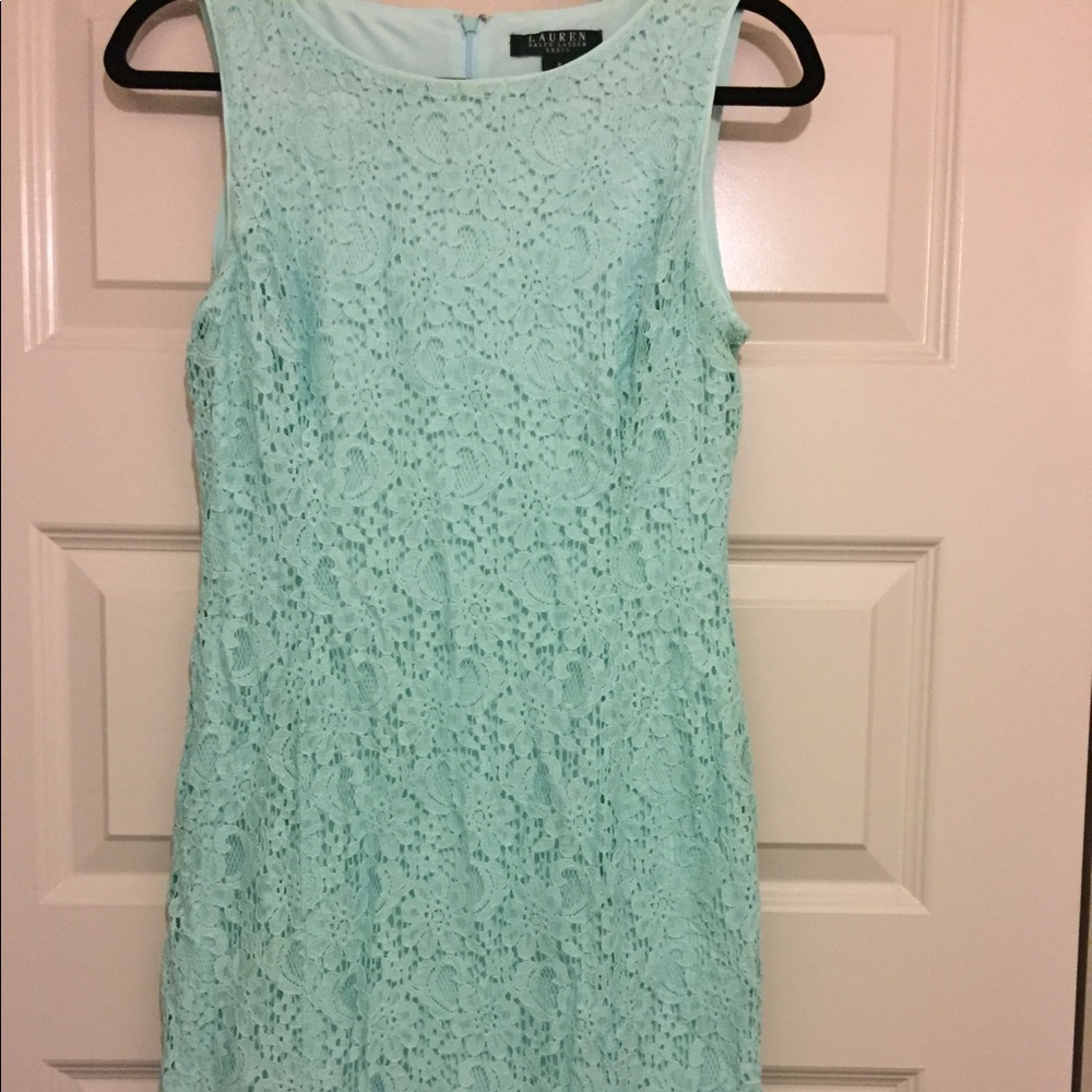 Ralph Lauren mint green lace sheath dress size 6
