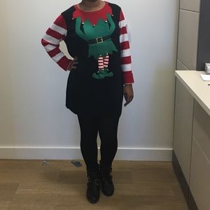 Ugly Elf Bells holiday Christmas Sweater Dress