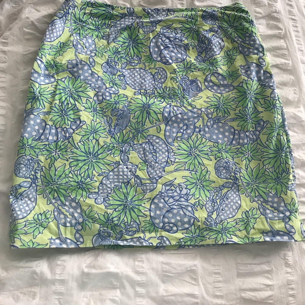Lilly Pulitzer seafood salad skirt.