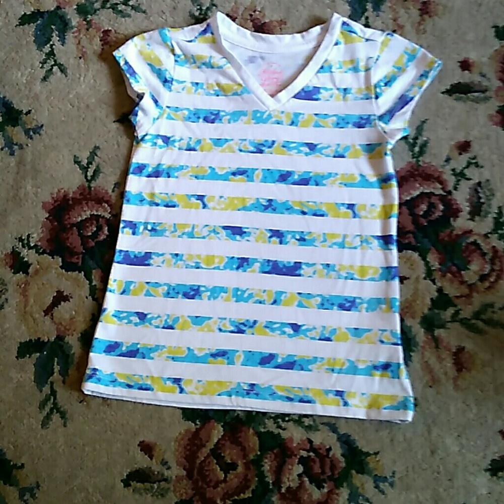 Faded Glory v-neck striped t-shirt