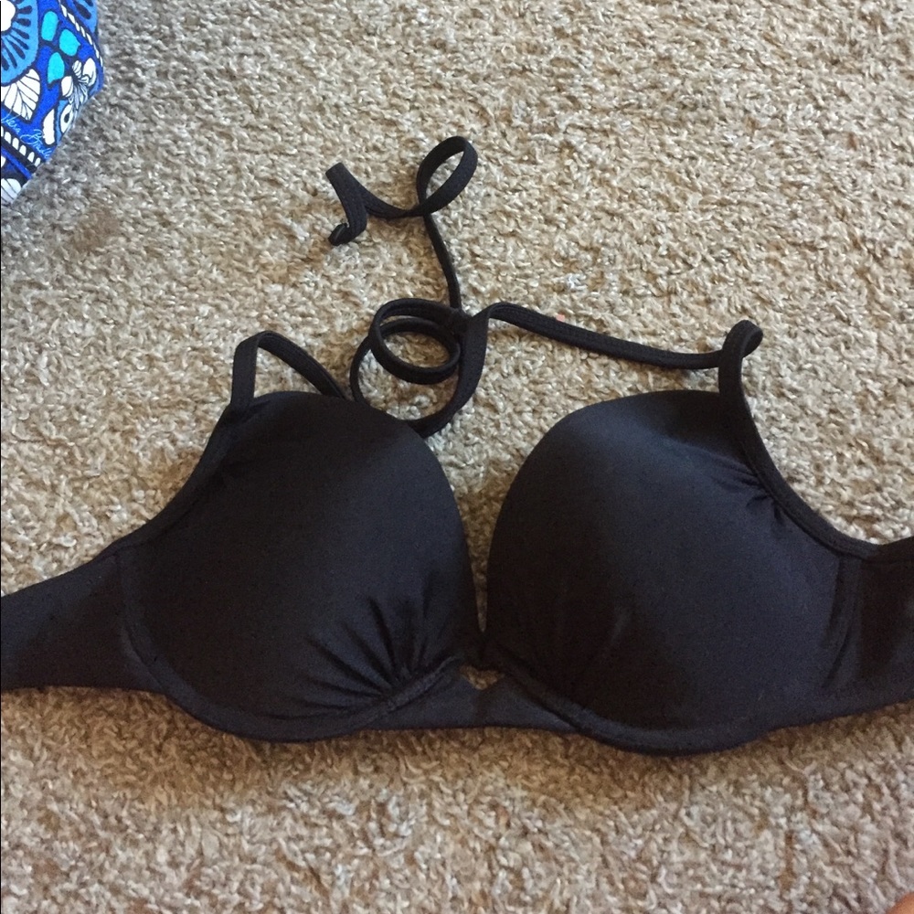 Black push up swim top