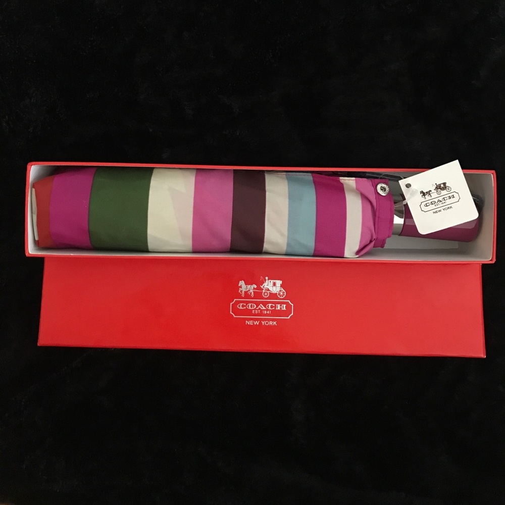 AUTHENTIC COACH LEGACY STRIPE UMBRELLA