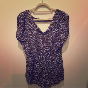 Grey and white patterned romper