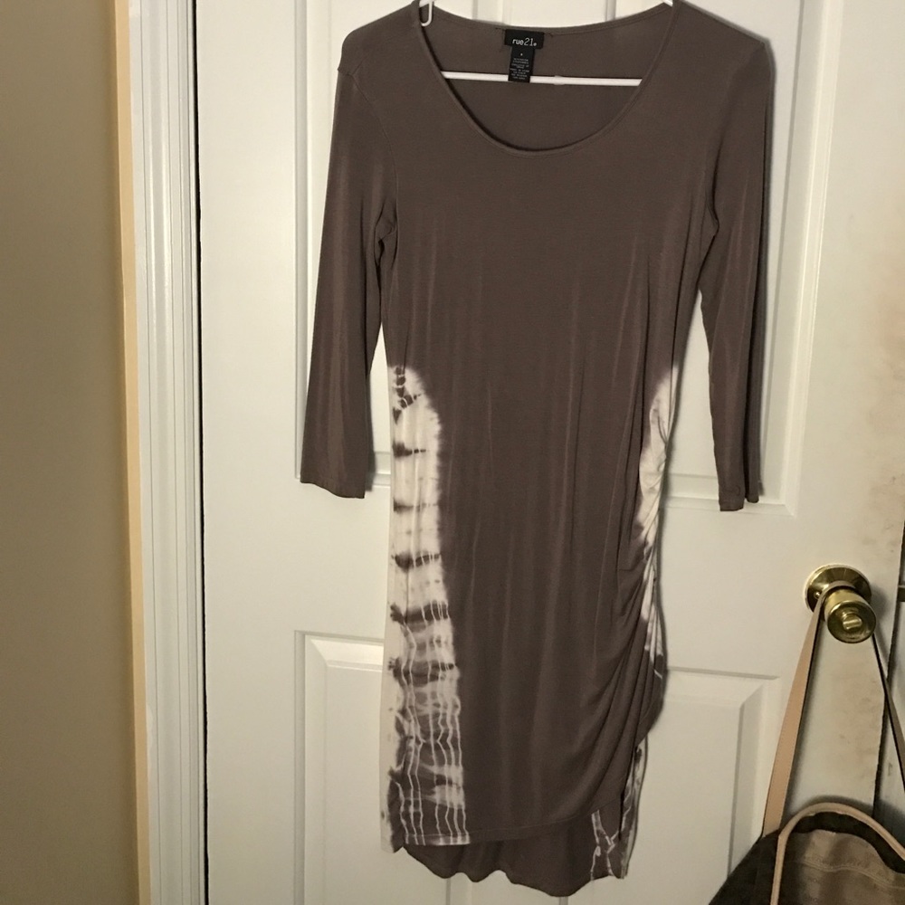 Brown and white dress