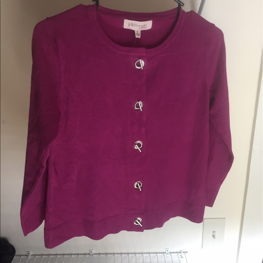 NEW Philosophy Magenta Purple Cardigan