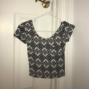 PacSun tribal print semi-cropped shirt
