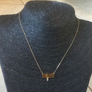 ❤️❤️ SALE 14K Gold & Diamond Bar Necklace