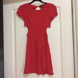 Vivid red Kendall and Kylie heart cutout dress