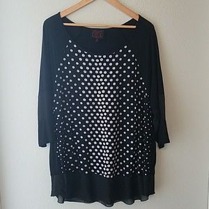 Black & White pokadot shirt