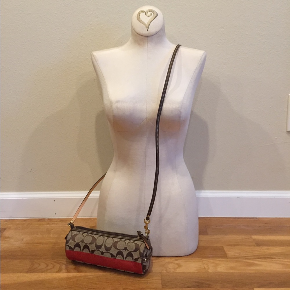 Coach classic pattern cylinder cross-body purse