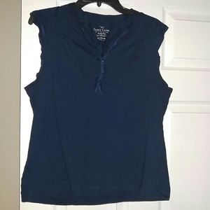 Cute Navy Sleeveless Shirt
