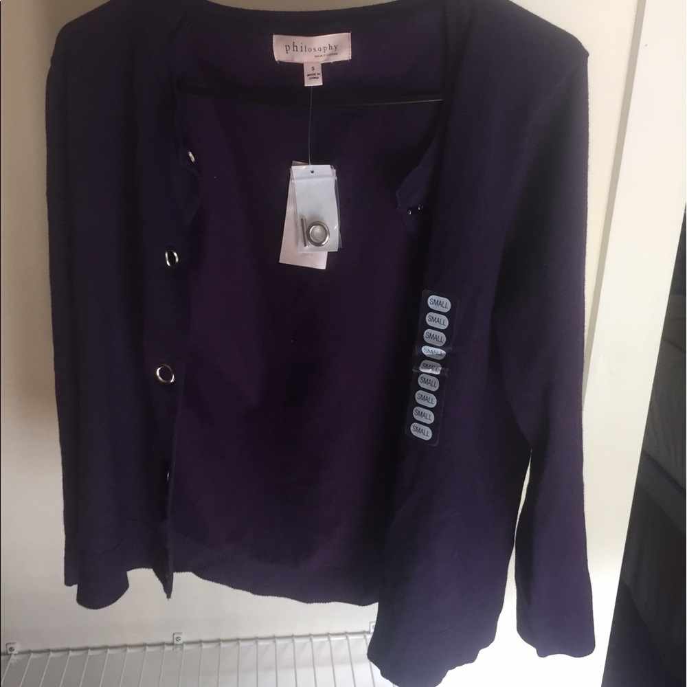 NEW Philosophy Royal Purple Cardigan