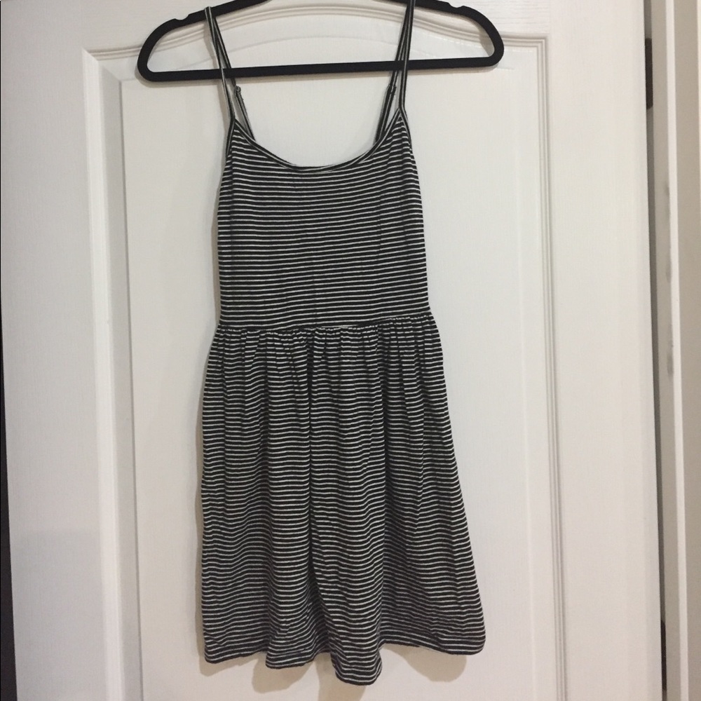 Black and white striped dress