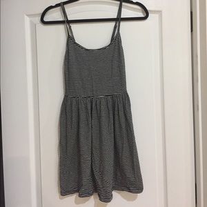 Black and white striped dress