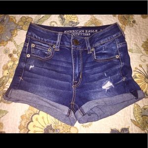 High waisted jean shorts