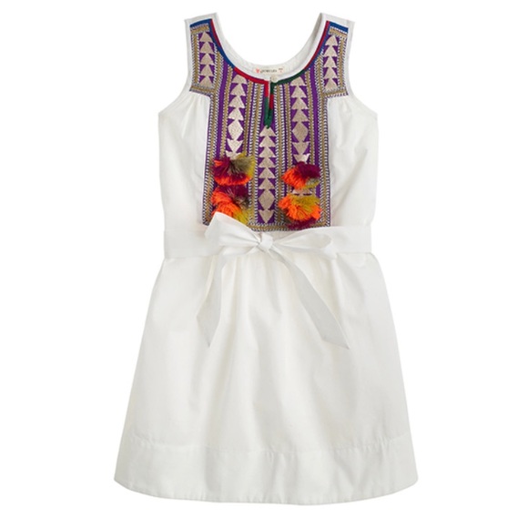 J. Crew Other - CREWCUTS Tassels &Embroidery Bib Dress~14