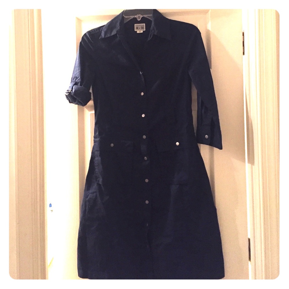 Button up navy dress