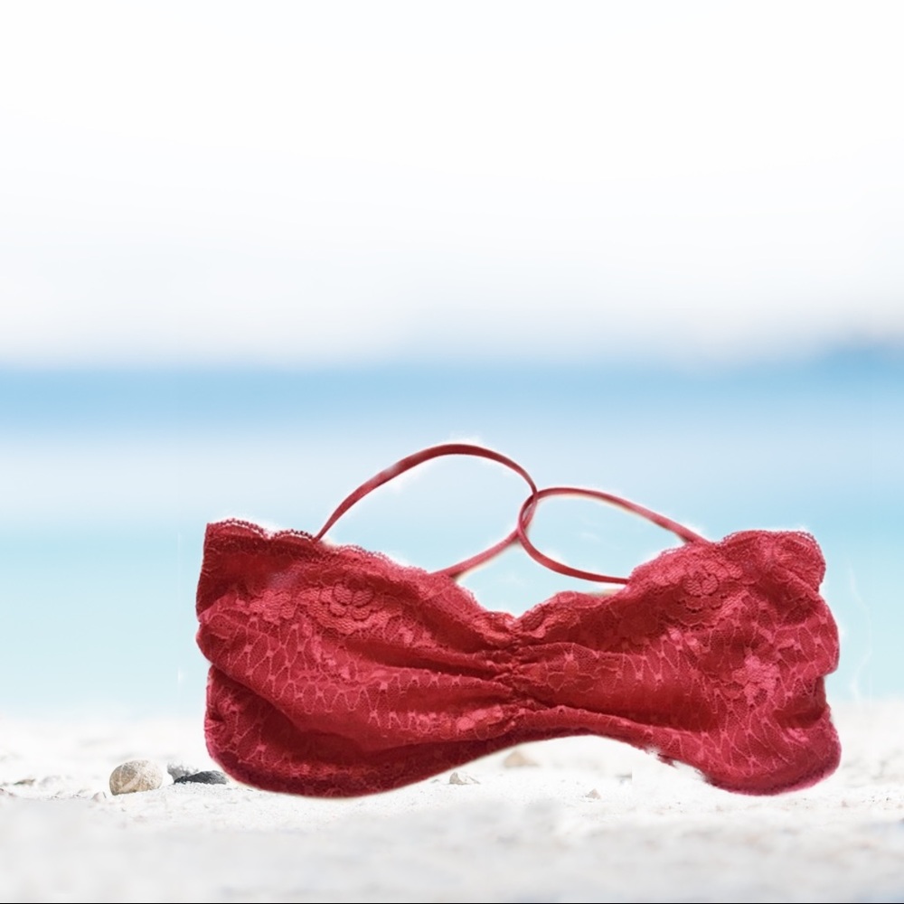 Free People Lace Bandeau red size S