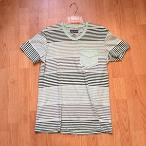 Levi's Pistachio Striped V-Neck